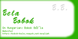 bela bobok business card